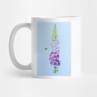 Foxglove and Bee (blue tint) Mug